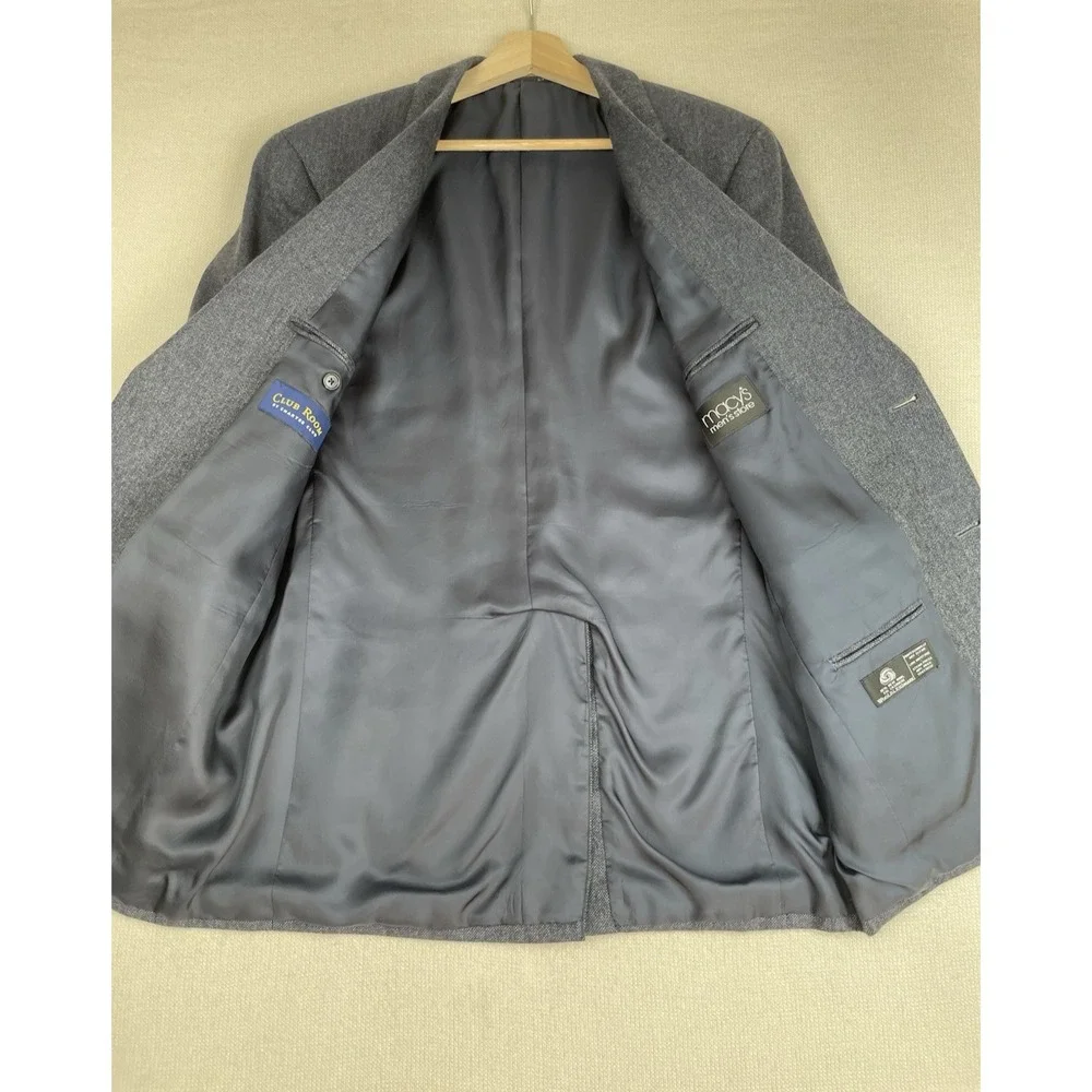 Club Room By Charter Club Wool Cashmere Blazer Blue Size R38 Single‎ Vented